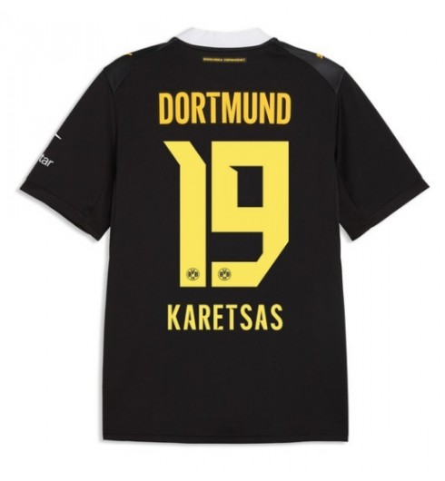 Borussia Dortmund Konstantinos Karetsas #19 Venkovní Dres 2026-27 Krátký Rukáv Borussia Dortmund Konstantinos Karetsas #19 Venkovní Dres 2026-27 Krátký Rukáv